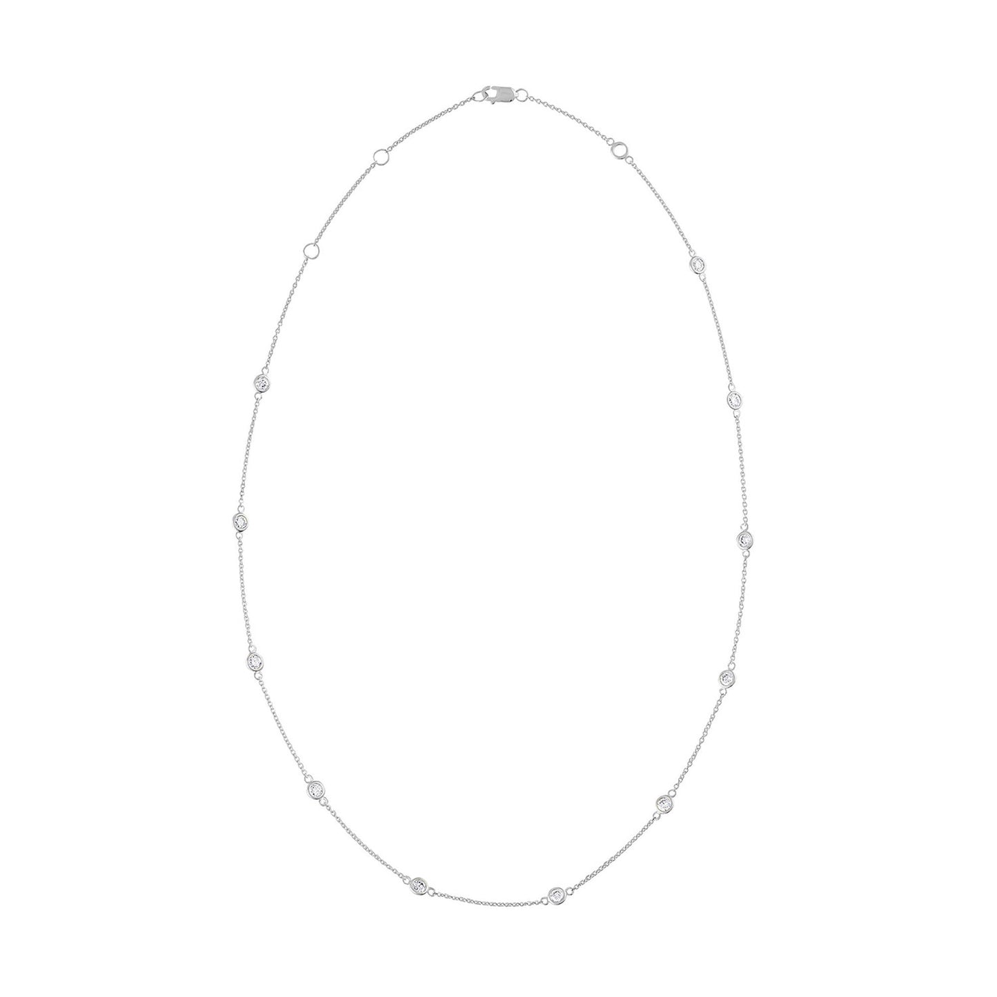 14K Gold Diamond Station Necklace (1 1/10 cttw, H-I Color, VS2-SI1